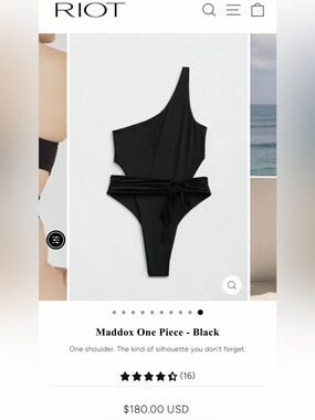 RIOT SWIM Maddox Black One Piece | Small